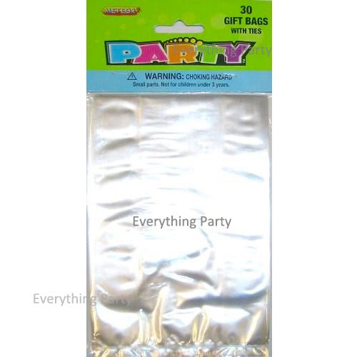 30pk Gift Bags with Ties - Clear (3 sizes) - Everything Party