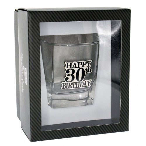 30th Birthday Badge Premium Scotch Glass - Everything Party
