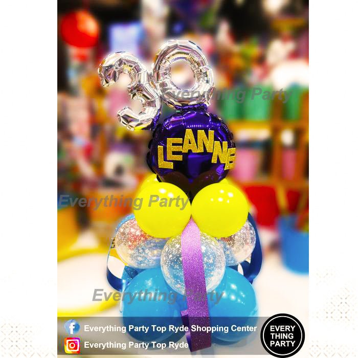 30th Birthday Table Balloon Arrangement - Everything Party