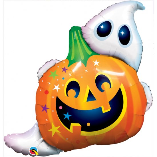 32" Qualatex Halloween Jack and Ghost Shape Foil Balloon - Everything Party