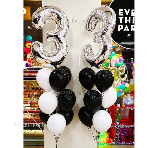 33rd Birthday Number Shape Foil Helium Balloon Bouquet - Everything Party