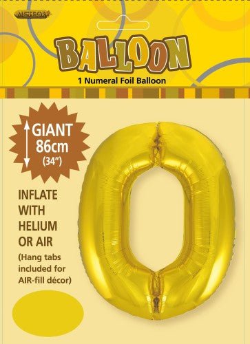 34" Jumbo Number Foil Balloon - Number 0 ( 11 Colours ) - Everything Party