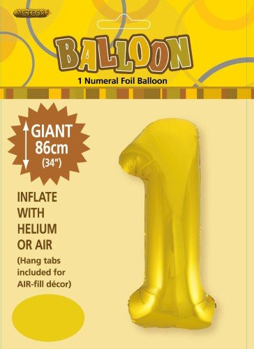 34" Jumbo Number Foil Balloon - Number 1 ( 11 Colours ) - Everything Party