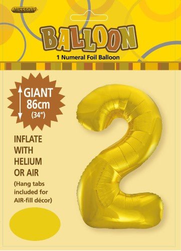 34" Jumbo Number Foil Balloon - Number 2 ( 11 Colours ) - Everything Party