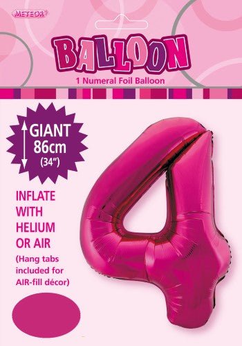 34" Jumbo Number Foil Balloon - Number 4 ( 11 Colours ) - Everything Party