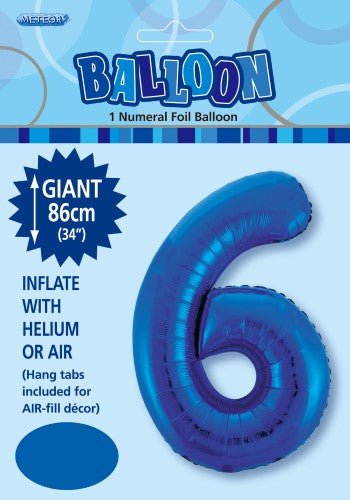 34" Jumbo Number Foil Balloon - Number 6 ( 11 Colours ) - Everything Party