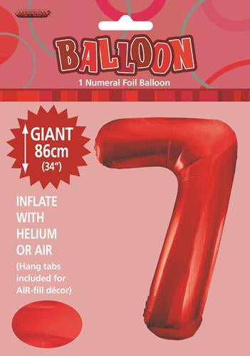 34" Jumbo Number Foil Balloon - Number 7 ( 11 Colours ) - Everything Party