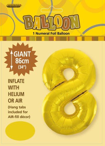 34" Jumbo Number Foil Balloon - Number 8 ( 11 Colours ) - Everything Party