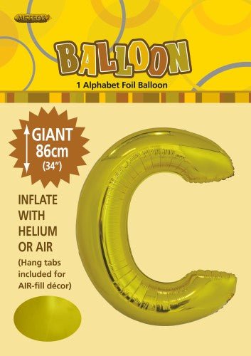 34" Meteor Jumbo Foil Balloon - Letter C (3 Colours) - Everything Party