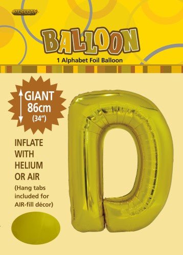 34" Meteor Jumbo Foil Balloon - Letter D (3 Colours) - Everything Party