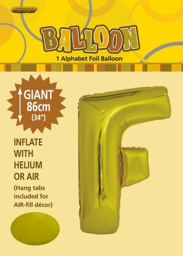 34" Meteor Jumbo Foil Balloon - Letter F (3 Colours) - Everything Party