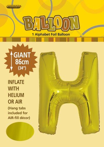 34" Meteor Jumbo Foil Balloon - Letter H (3 Colours) - Everything Party
