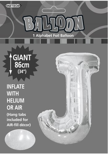34" Meteor Jumbo Foil Balloon - Letter J (3 Colours) - Everything Party