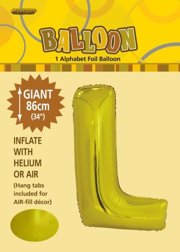 34" Meteor Jumbo Foil Balloon - Letter L (3 Colours) - Everything Party
