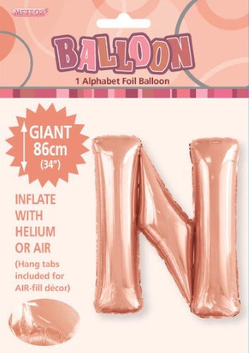 34" Meteor Jumbo Foil Balloon - Letter N (3 Colours) - Everything Party