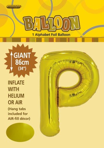 34" Meteor Jumbo Foil Balloon - Letter P (3 Colours) - Everything Party