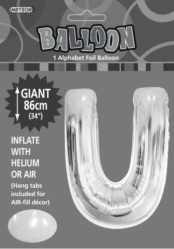 34" Meteor Jumbo Foil Balloon - Letter U (3 Colours) - Everything Party