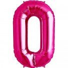 34" Number 0 Shape Foil Balloon - Magenta - Everything Party