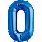 34" Number 0 Shape Foil Balloon - Royal Blue - Everything Party