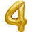 34" Number 4 Shape Foil Balloon - Gold - Everything Party