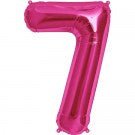 34" Number 7 Shape Foil Balloon - Magenta - Everything Party