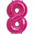 34" Number 8 Shape Foil Balloon - Magenta - Everything Party