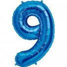 34" Number 9 Shape Foil Balloon - Royal Blue - Everything Party