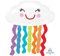 35" Anagram Rainbow Cloud SuperShape Foil Balloon - Everything Party
