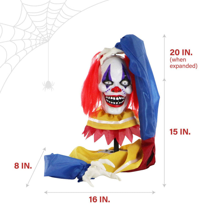 35cm Animated Pop Up Head Circus Clown with Sound & Flashing Eyes - Everything Party