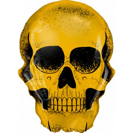 36" Anagram Halloween Golden Skull Shape Foil Balloon - Everything Party