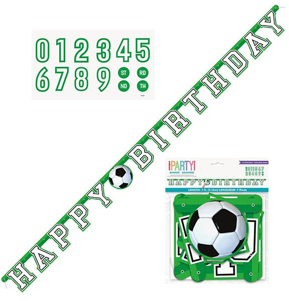 3D Soccer Jointed Banner with Age Stickers 2.13m - Everything Party