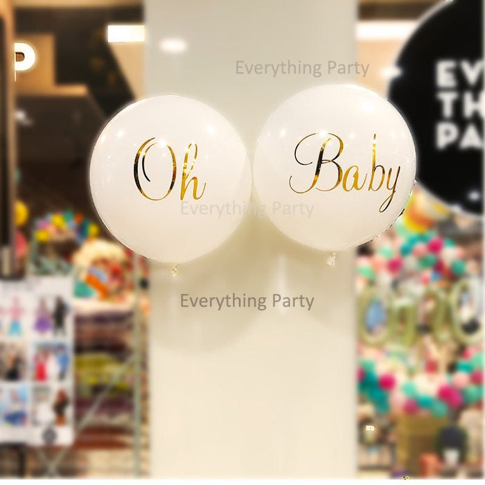 3ft Baby Shower Helium Balloon with Gold Writing - Everything Party