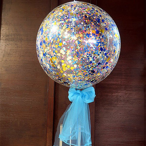 3ft Confetti Helium Balloon with Tulle Bow - Everything Party