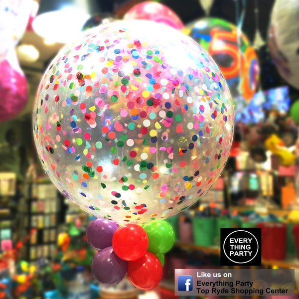 3ft Jumbo Confetti Balloon with mixed Colour confetti - Everything Party