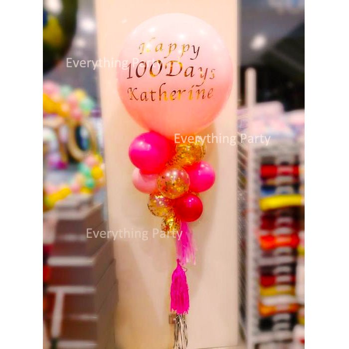 3ft Latex Balloon Arrangement With Vinyl Writing for 100 Days Baby Celebration - Everything Party