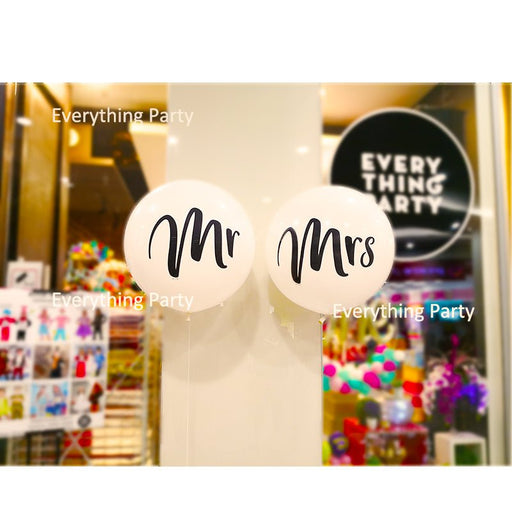 3ft Mr. White Latex Balloon & 3ft Mrs. White Latex Balloon Bouquet - Everything Party