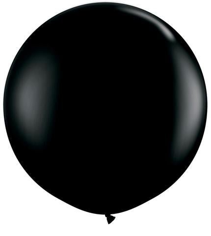 3ft Qualatex Plain Latex Balloon - Round Onyx Black - Everything Party
