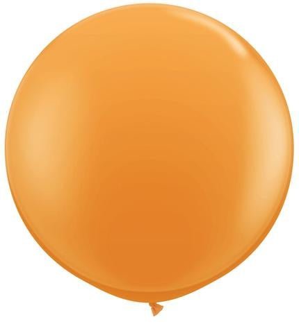 3ft Qualatex Plain Latex Balloon - Round Standard Orange - Everything Party