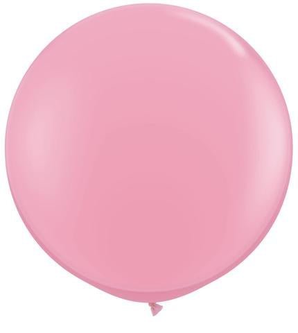 3ft Qualatex Plain Latex Balloon - Round Standard Pink - Everything Party