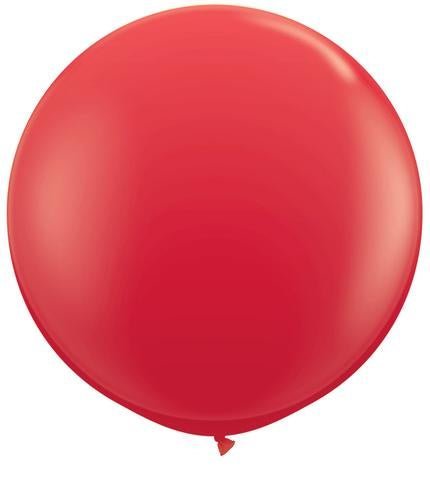 3ft Qualatex Plain Latex Balloon - Round Standard Red - Everything Party