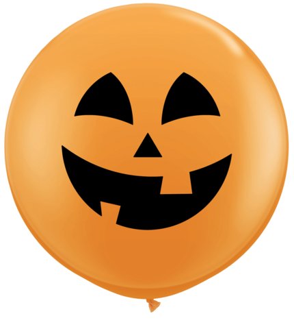 3ft Qualatex Printed Latex Balloon - Pumpkin Face - Everything Party