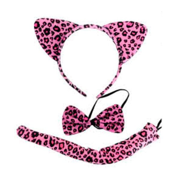 3pc Animal Dress Up Set - Pink Leopard - Everything Party