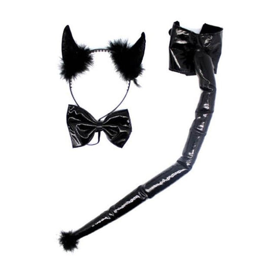 3pc Black Devil Horn Headband Set - Everything Party