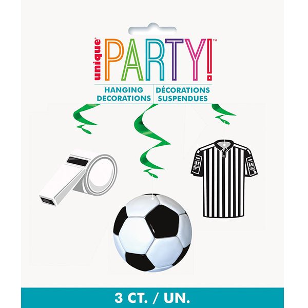 3pk 3D Soccer Hanging Swirls Decoration - Everything Party