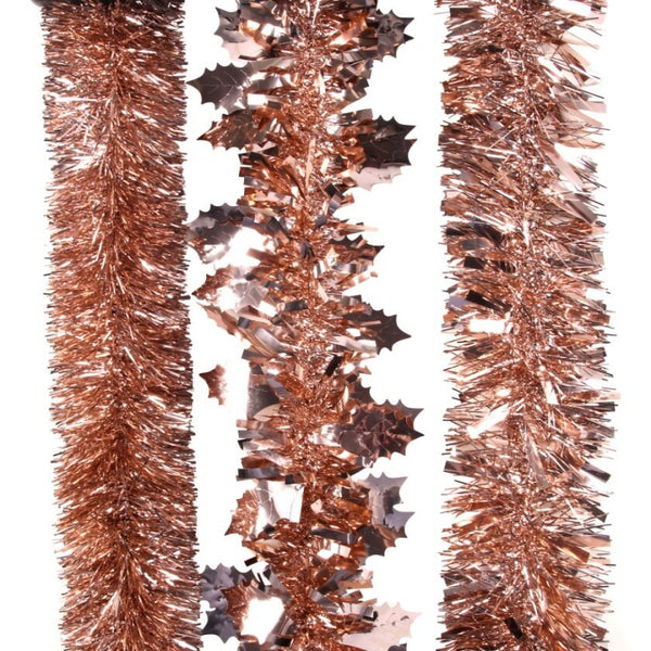 3pk Assorted Christmas 2m Tinsel - Rose Gold - Everything Party