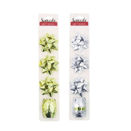 3pk Christmas Gift Bows with 10m Ribbon - Silver & Gold - Everything Party