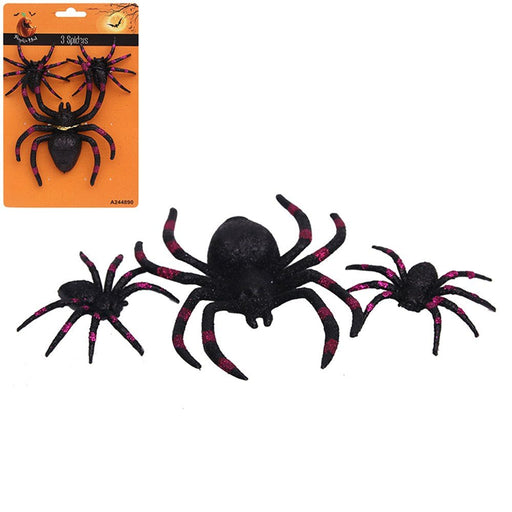 3pk Halloween Decorative Spiders - Everything Party