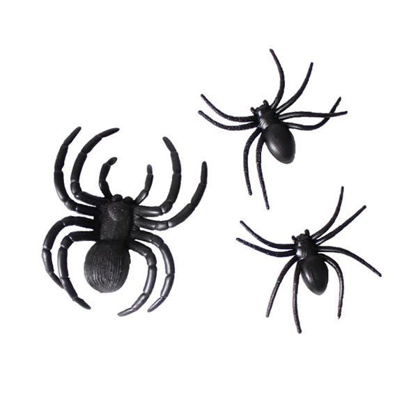 3pk Halloween Plastic Black Spiders - Everything Party