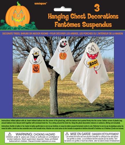3pk Hanging Ghost Decoration - Everything Party