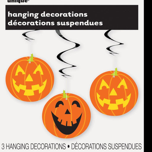 3pk Pumpkin Hanging Swirls Decoration - Everything Party